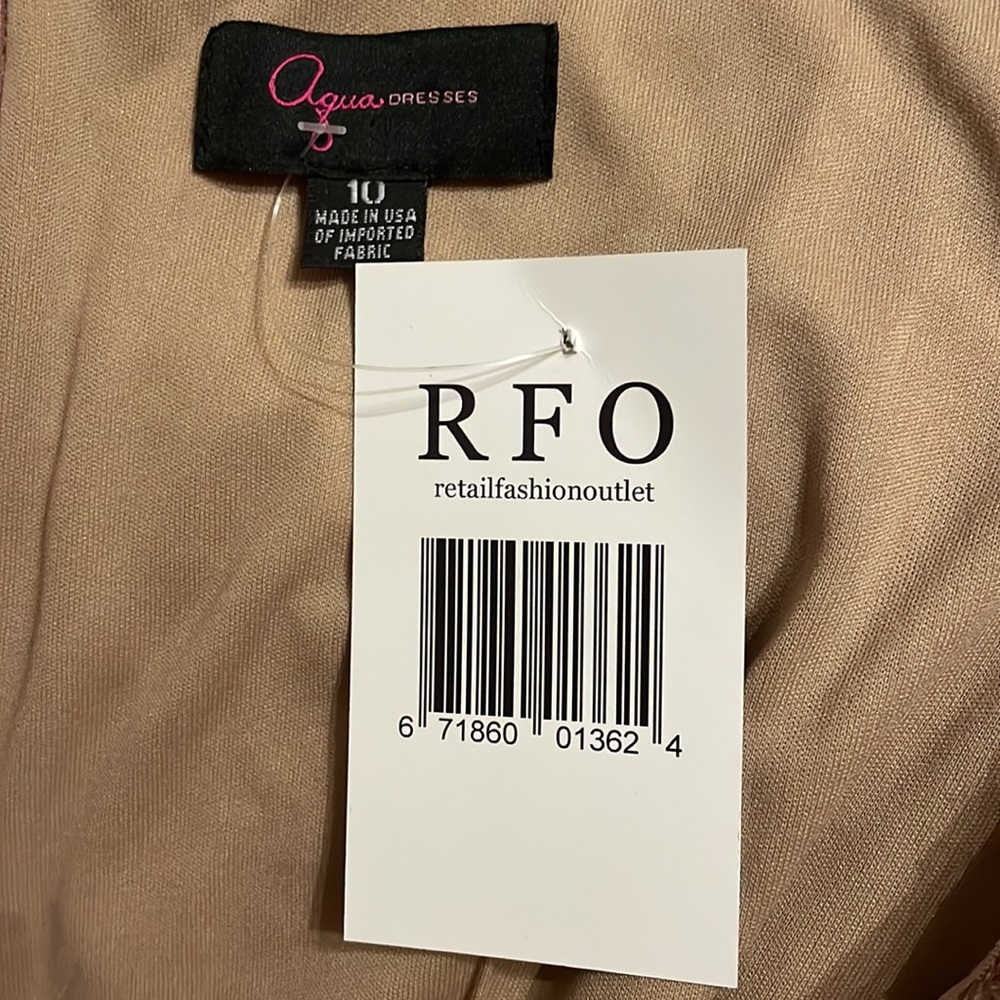 NWT Aqua Womens pale Pink Sequined Bell-Sleeve Off-Shoulder Cocktail dress (10) - Picture 10 of 13